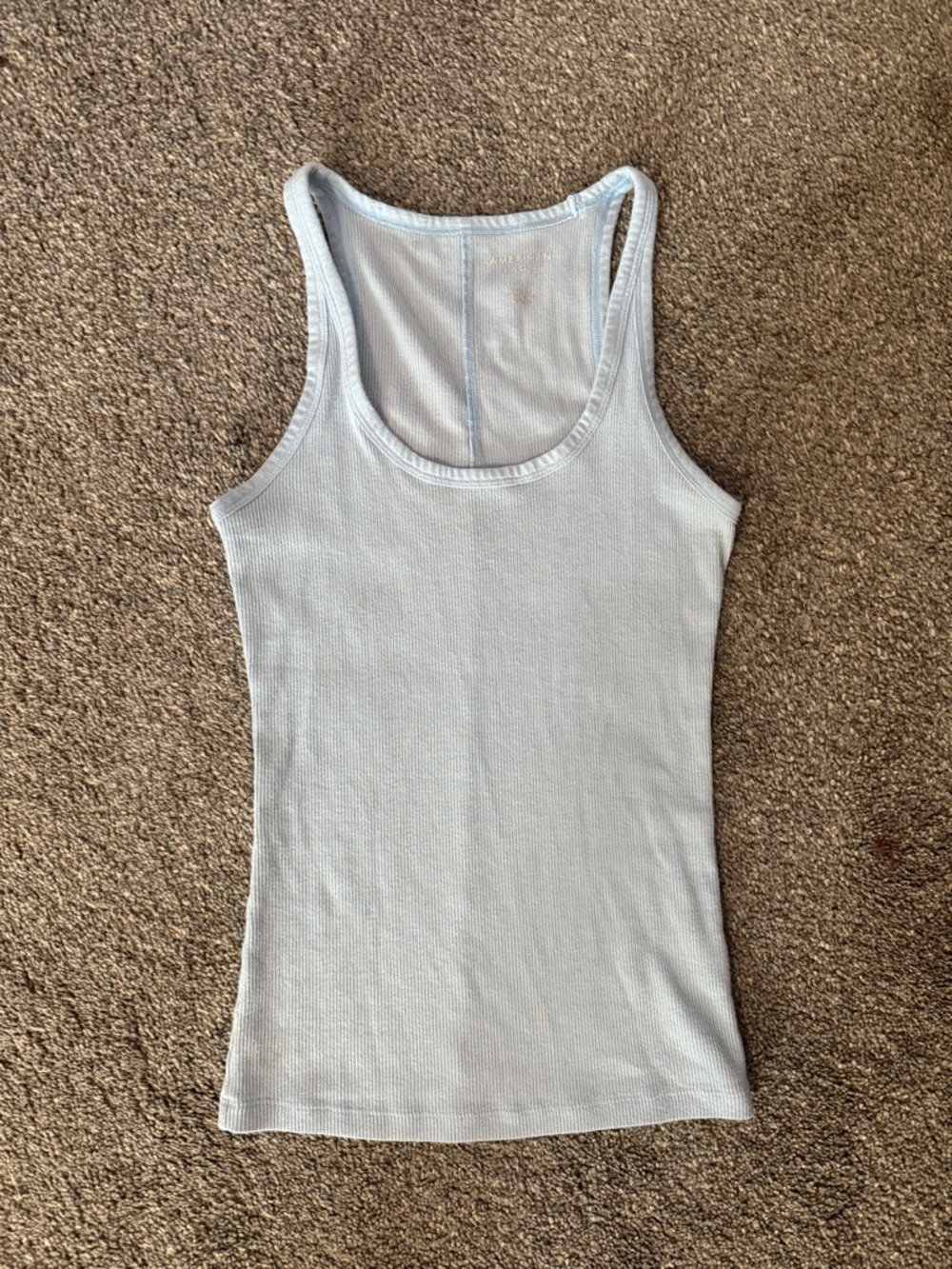 American Eagle Outfitters Light Blue Ribbed Tank